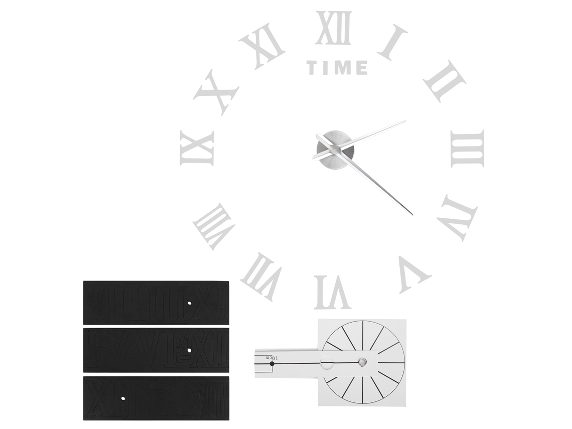 Rebe-reloj De Parede Sem Moldura Com Números Romanos Espelho Diy Acrílico Decoração De Casa Sala De Estar Prata
