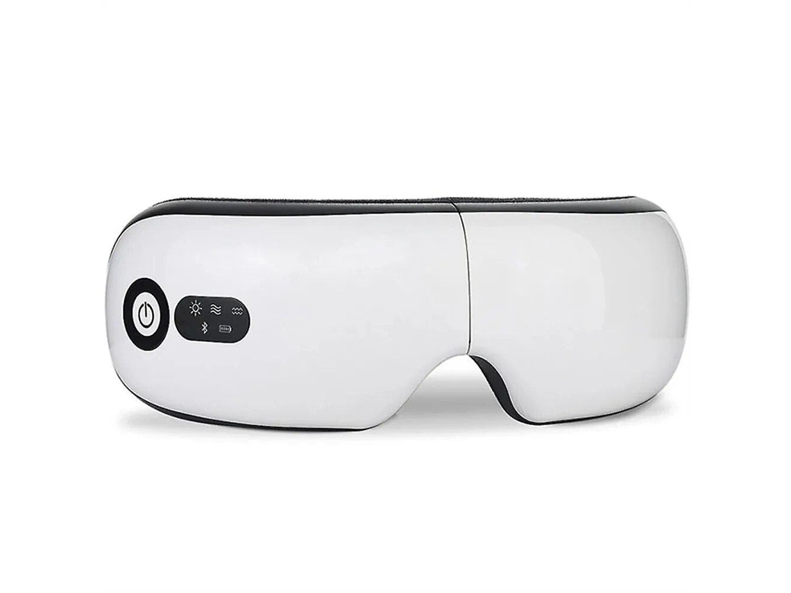 Masajeador de ojos inteligente con bolsa de aire vibratoria, dispositivo para el cuidado de los ojos con compresas calientes, gafas de masaje ocular con Bluetooth.
