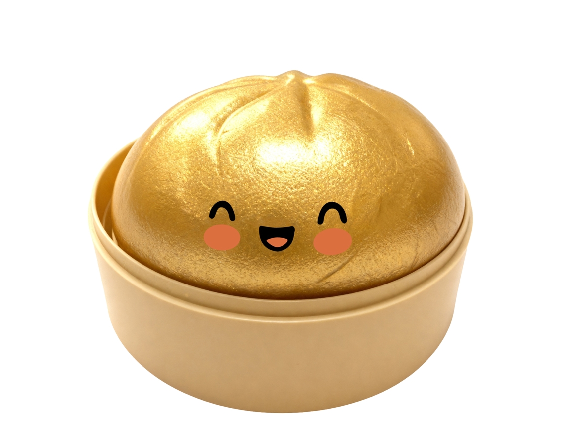 Juguete para apretar pan dorado