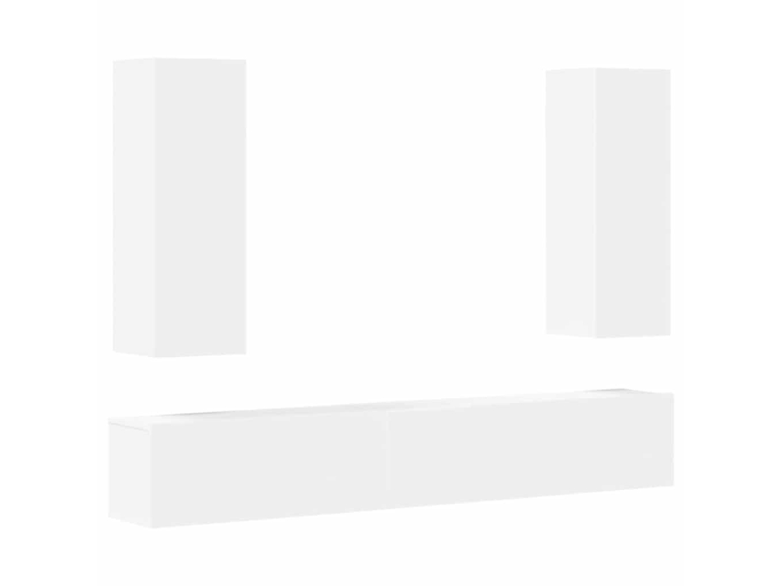 Maison Exclusive - Set De Muebles Para Tv 5 Piezas Madera Contrachapada Blanco