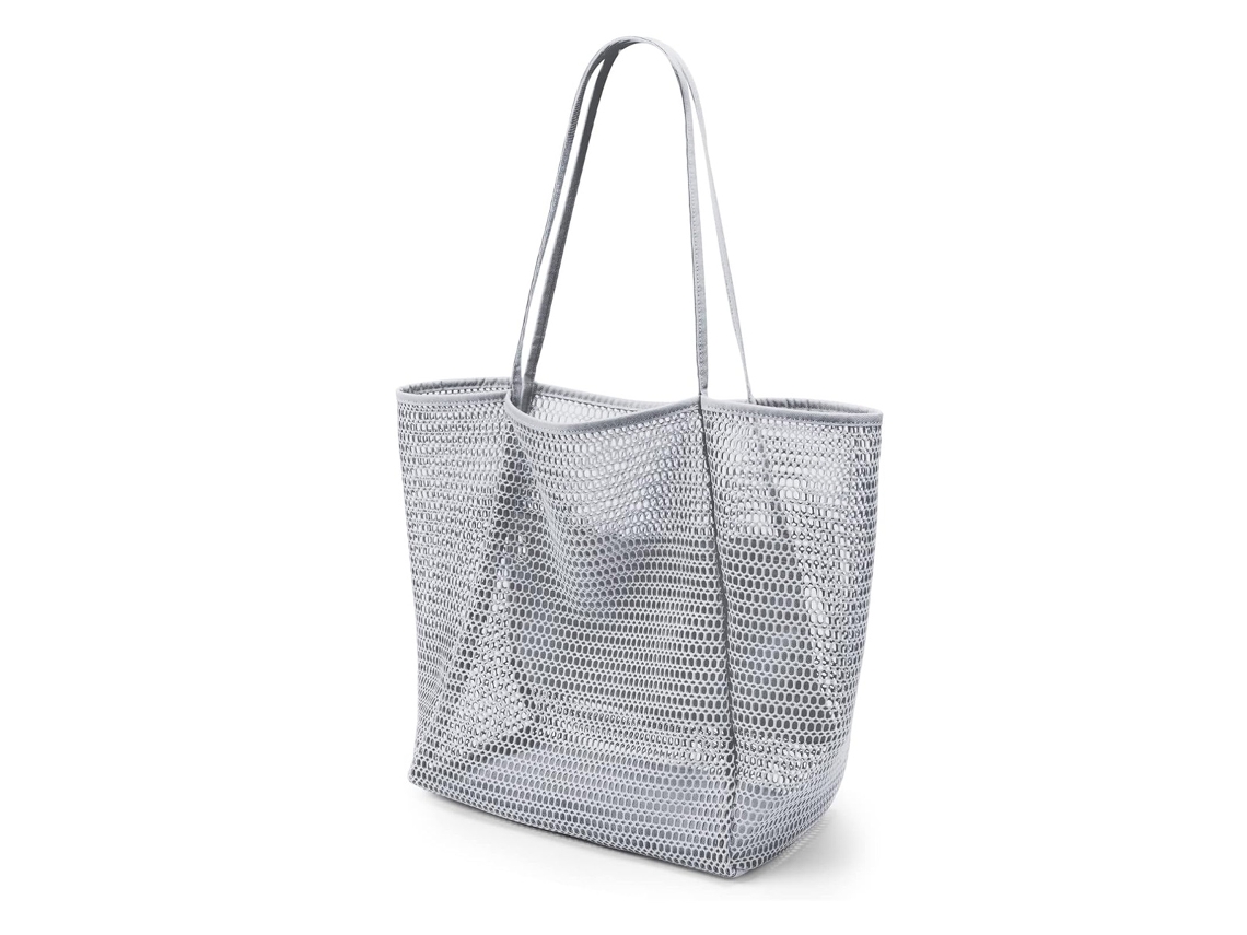 Bolso de playa grande con cremallera interior, bolso de hombro para mujer, bolso de hombro doble para compras y viajes Truyuety