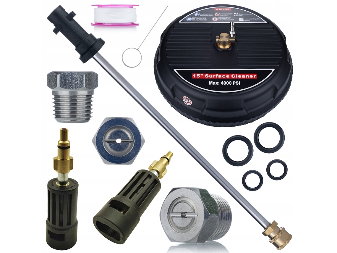 Kit de limpieza T-racer + Lanza de 34 cm + Adaptador Lavor/Kärcher | Compatible con hidrolimpiadoras Kärcher K2–K7