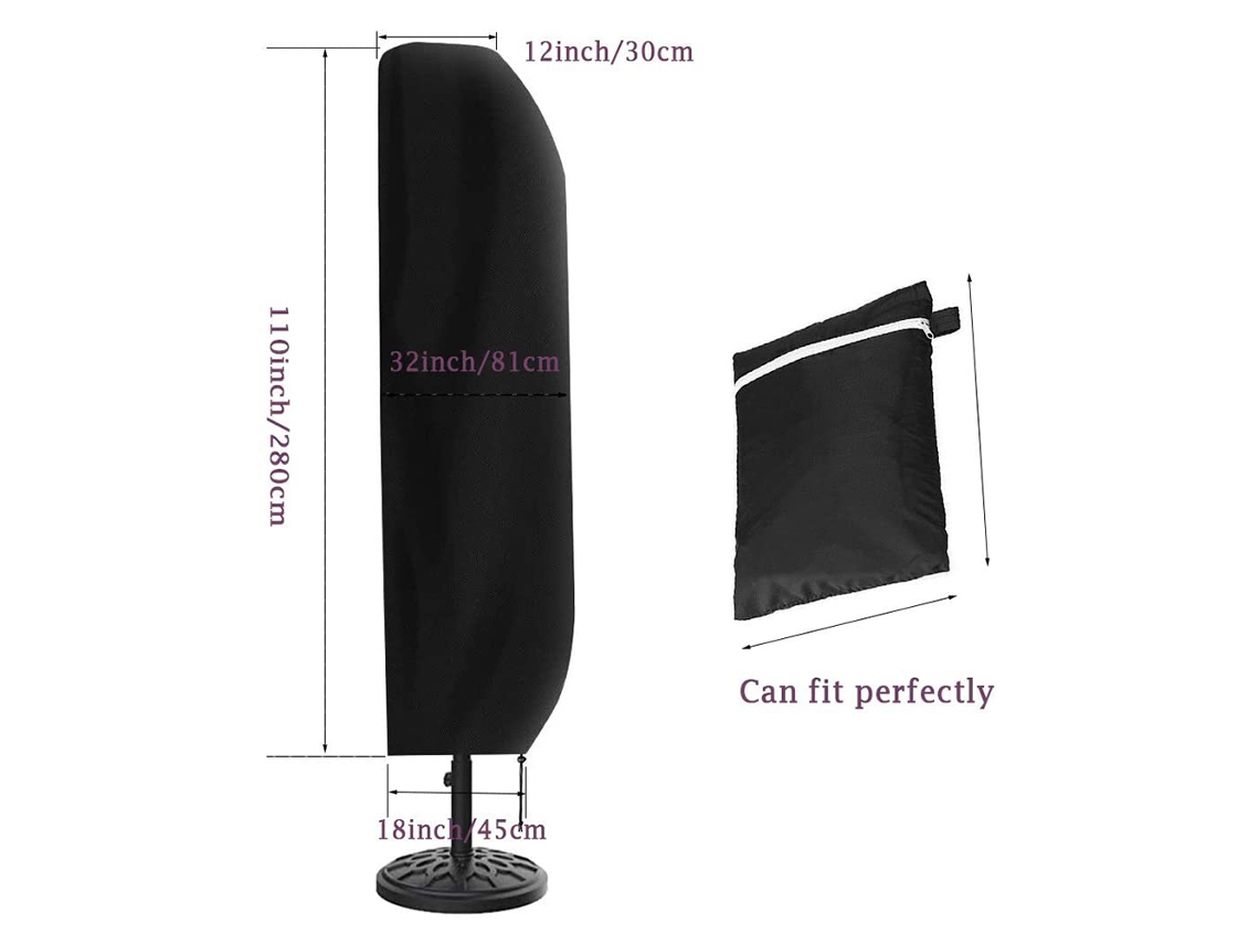 Funda para sombrilla de patio exterior (resistente a la lluvia y al viento)