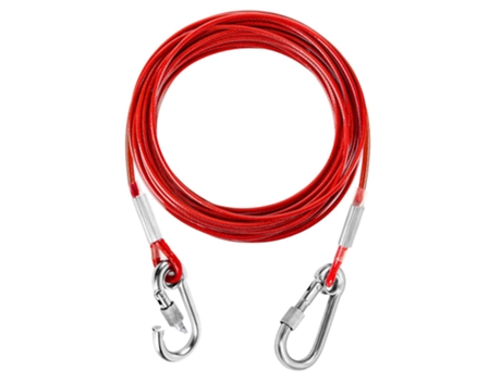 Cable de carro para atar perros, correa reflectante resistente para perros, corredor principal para perros, rojo, 6mm de ancho ZMDECQNA