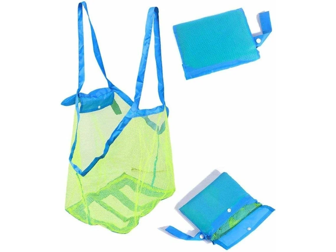 Saco de Praia de Malha Extra Grande Sacos e Bolsas de Praia Mochila para Brinquedos Toalhas Anti-Areia para Transportar Brinquedos de Praia