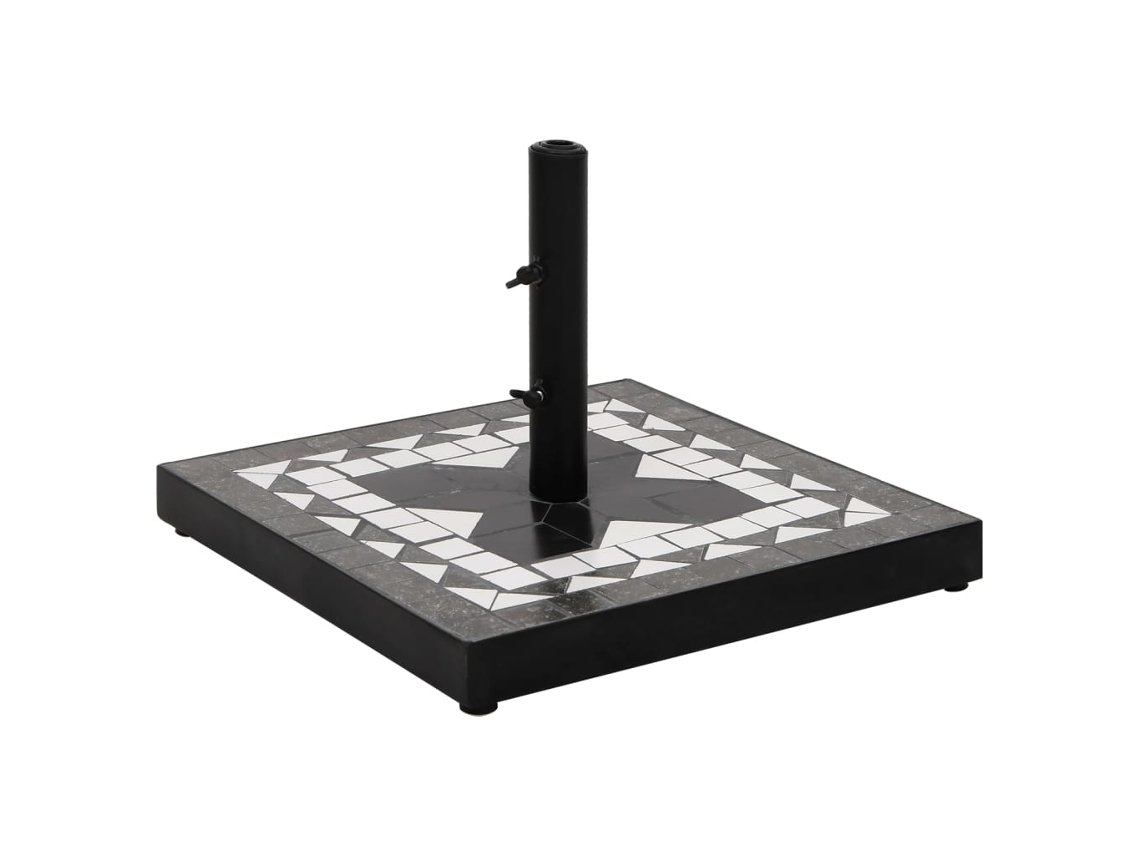 Base De Sombrilla Cuadrada Negro Y Blanco 12 Kg