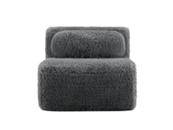 Sofá Aviana Sin Brazos Con Almohadas De Tela Afelpada - Gris