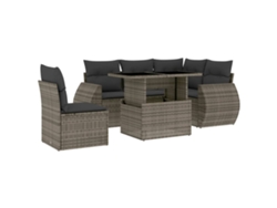 Maison Exclusive - Set De Muebles De Jardín 6 Pzas Y Cojines Ratán Sintético Gris