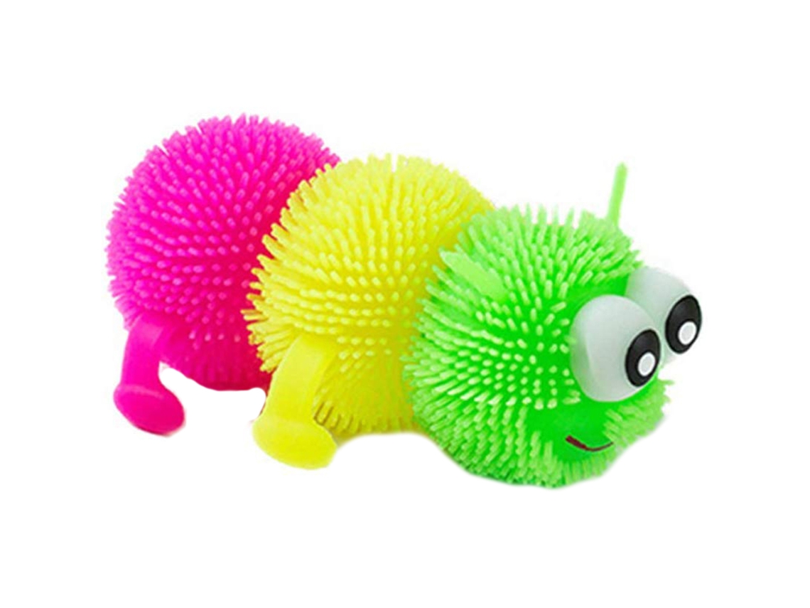 Oruga de juguete luminosa, suave y antiestrés con luz y diseño adorable para niños.