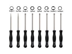 Herramienta de ajuste del carburador, destornillador de 7 dientes con vaso estriado para motores pequeños de 2 tiempos (8 piezas)