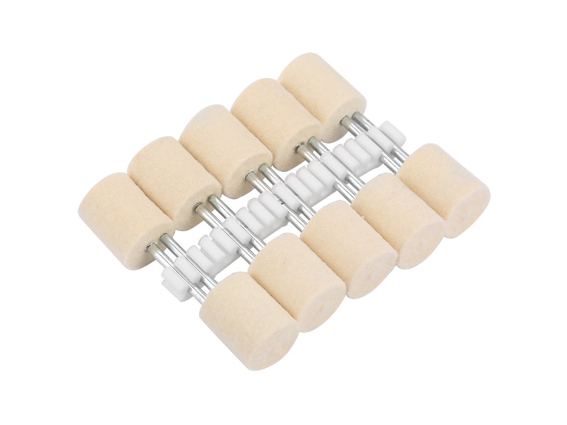 10 Cabezales Cilíndricos De Pulido De Lana Con Mango De 3 Mm Para Herramientas Rotativas (14 Mm)