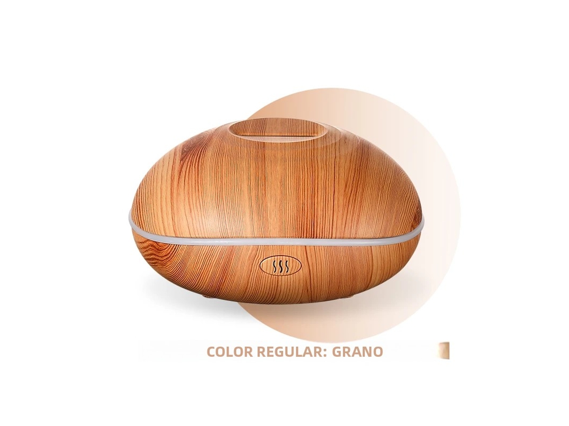 Humidificador ultrasónico de aroma de 200 ml con control remoto y 7 colores de luz. Mdug (color madera clara)
