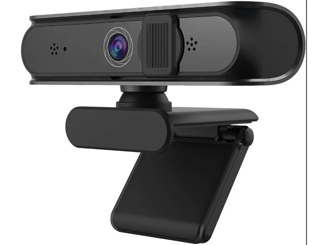 Cámara web estéreo Bestvite Full HD 1080P con micrófono y enfoque automático, grabación de videochat, cámara web de 5 megapíxeles, color negro