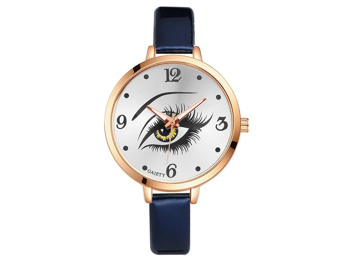 Reloj analógico de cuarzo para mujer con correa de PU Gaiety Patrón De Jojos Azul