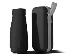 Mini Paraguas De Viaje Con 6 Varillas, Resistente Al Viento, Ligero, Compacto, Negro, Con Protección Uv.