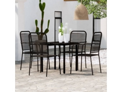 Juego de comedor de jardín negro de 2 piezas Dkd Home Decor