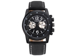 Reloj De Pulsera Moda Simple Con Correa De Cuero Pu (negro)