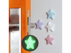 Tirador de silicona que brilla en la oscuridad para gabinete, con forma de estrella de mar, autoadhesivo para puerta, para sala de estar, baño, cocina y dormitorio.