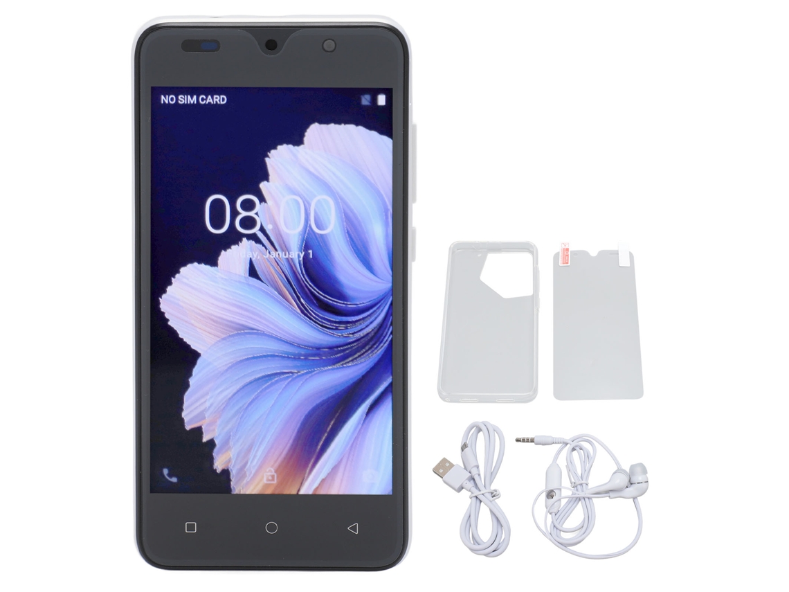 Smartphone Ultra Fino 5.0 Polegadas Hd Android 12 4gb+32gb Reconhecimento Facial Mt6580m Branco
