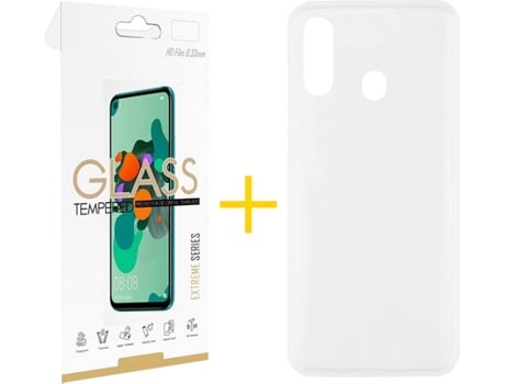 Carcasa + 1 Protector de Vidrio Samsung Galaxy A40 SKYHE Silicona Liso Transparente