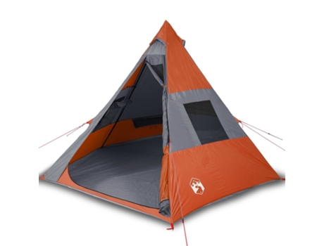 Tienda de campaña para 7 personas VIDAXL impermeable gris y naranja