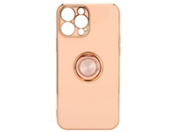 Capa De Telefone Com Anel Eletroplatado Rose Gold Ultra Fina Tpu Para Iphone 13 Pro Rosa Claro