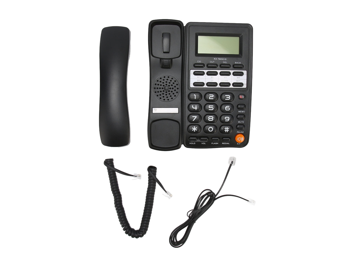Telefone Fixo Com Fio Grande Botão Para Idosos Casa Escritório Hotel Preto Abs Econômico