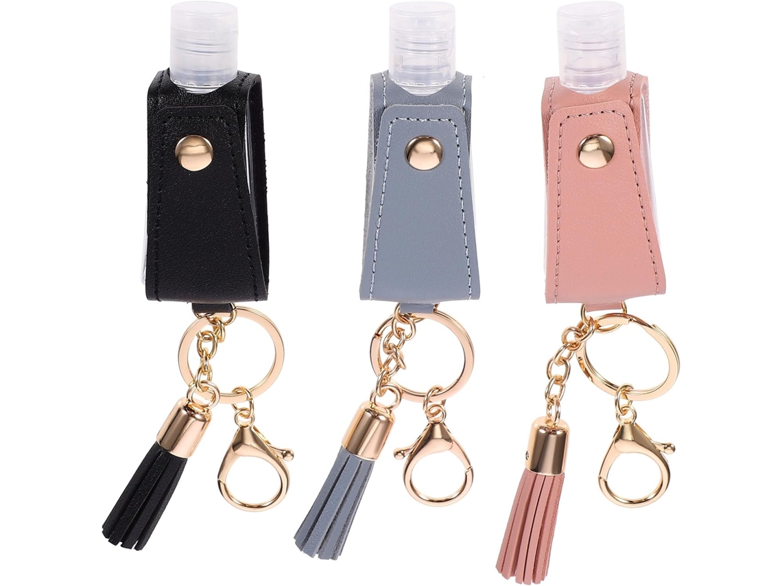 Ciieeo Llavero De 3 Piezas Para Botellas De Viaje De 30 Ml, Estuche De Plástico Y Cuero Sintético, Multiusos