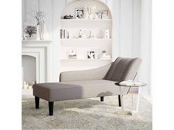 Chaise longue con reposabrazos derecho en tela gris Wsd389619 Lovely Home