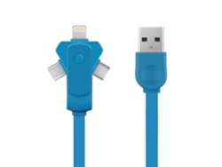 Cable De Sincronización De Datos De Teléfono De Carga Rápida 3 En 1 Rotatorio