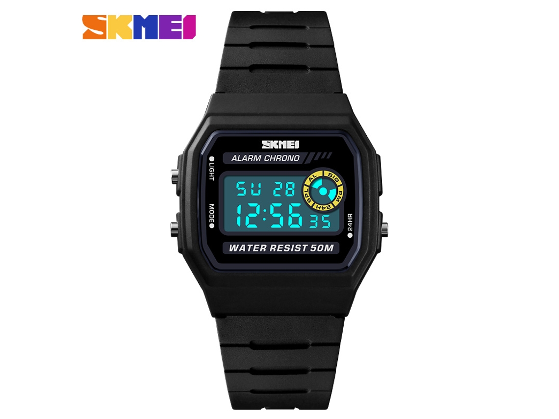 Reloj de pulsera deportivo y moderno para mujer con despertador digital, resistente al agua y con correa de PU.