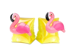 2026altiro-brazaletes Inflables Flotantes Para Niños, Brazaletes De Natación Flotantes Con Estampado De Flamencos Amarillos.