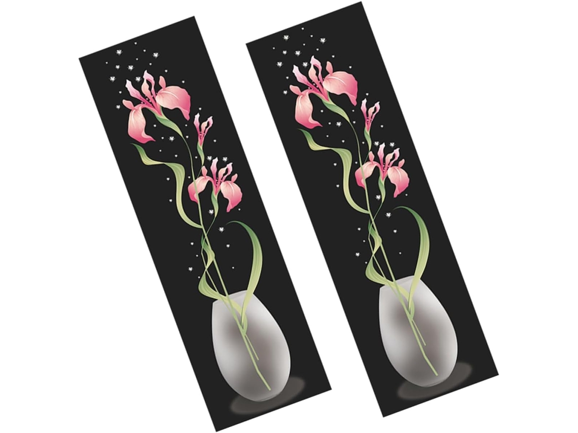 2 Juegos De Pegatinas De Pared Con Diseño De Flor En Jarrón, Autoadhesivas Para Decoración
