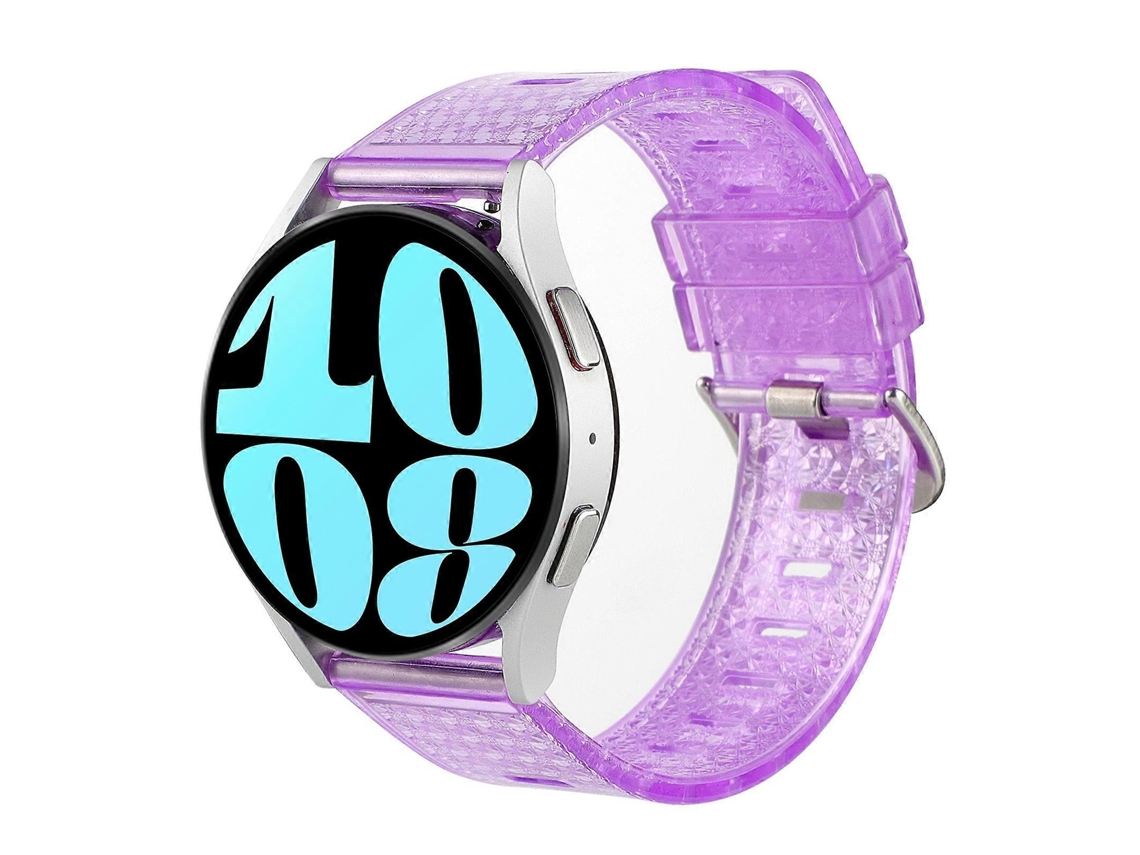 Pulsera de TPU transparente y brillante con diamantes para Samsung Galaxy Watch 6 / 6 Classic