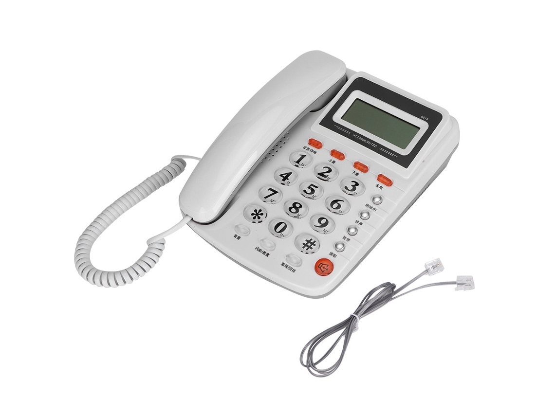 Teléfono con cable con pantalla LCD e identificador de llamadas