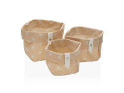 Set de Cajas Organizadoras Apilables Versa Stars Poliéster Textil Fusion 3 Piezas
