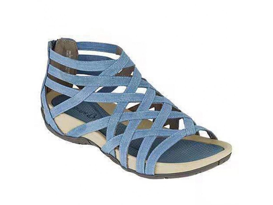 Sandalias Romanas Estilo Gladiador Con Puño De Vendaje Para Mujer, Punta Redonda, Playa De Verano, Pvc Pu Tpr Uqu