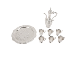 Juego de copas de vino decorativas vintage en color blanco plateado anti-morado