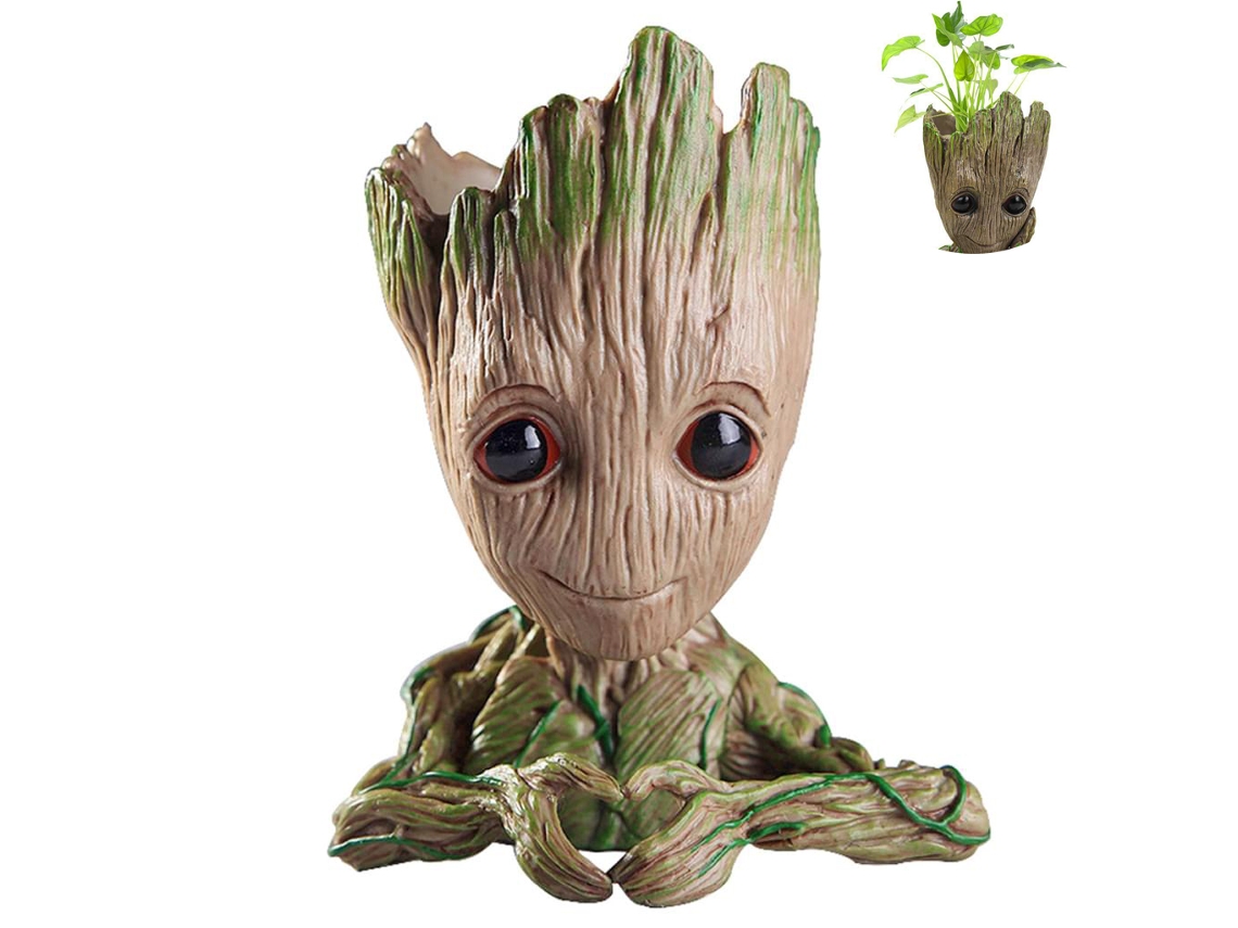 Adorno de mesa "Soy Groot", diseño de guardianes, portalápices y maceta versátil, adorable diseño de PVC ecológico, tamaño de 12 cm, P