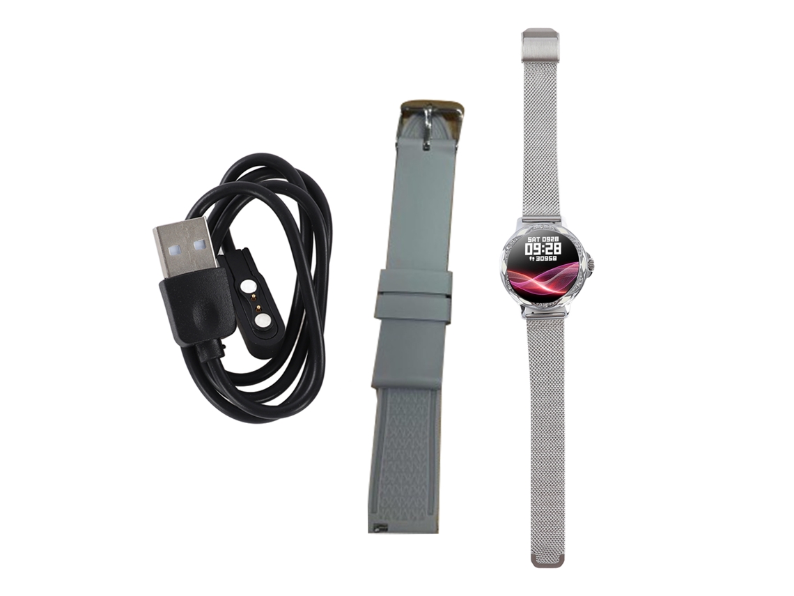2026-reloj Inteligente Para Mujer 1.2 Pulgadas Pantalla Táctil Monitor De Sueño Contador De Calorías Smartwatch Plata