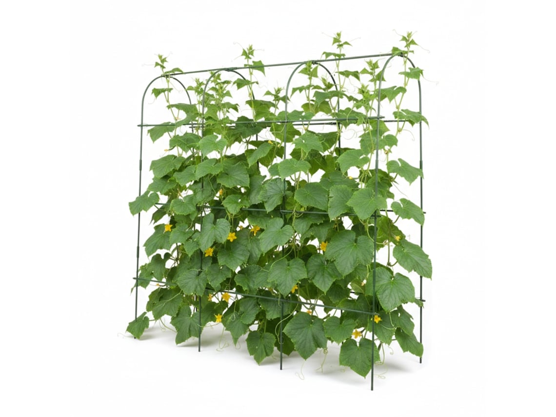 Relaxdays Treliça Para Trepadeiras, Suporte Metálico Com Rede E Acessórios, 182×183×43 Cm, Hortícolas, Verde