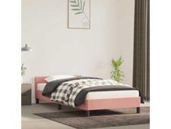Cama Con Cabecero Sin Colchón Terciopelo Rosa 90x200 Cm