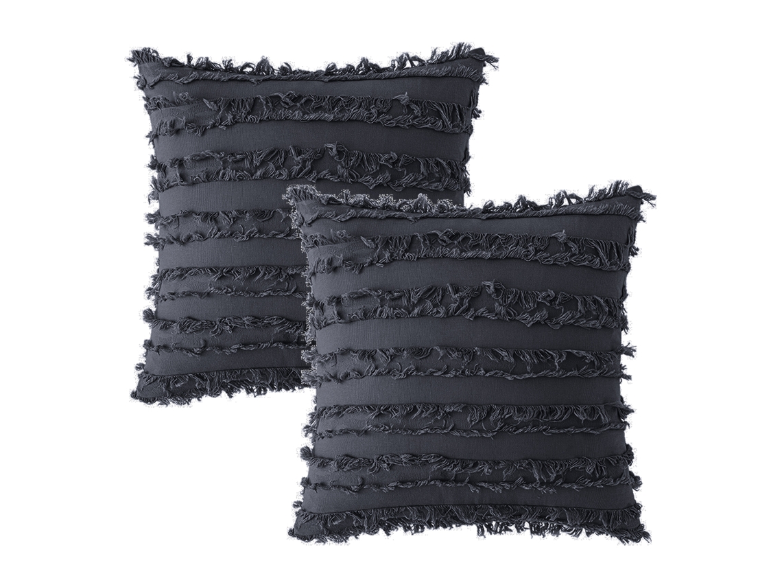 Juego De 2 Fundas De Almohada De Algodón Y Lino Estilo Bohemio, 45,7 X 45,7 Cm