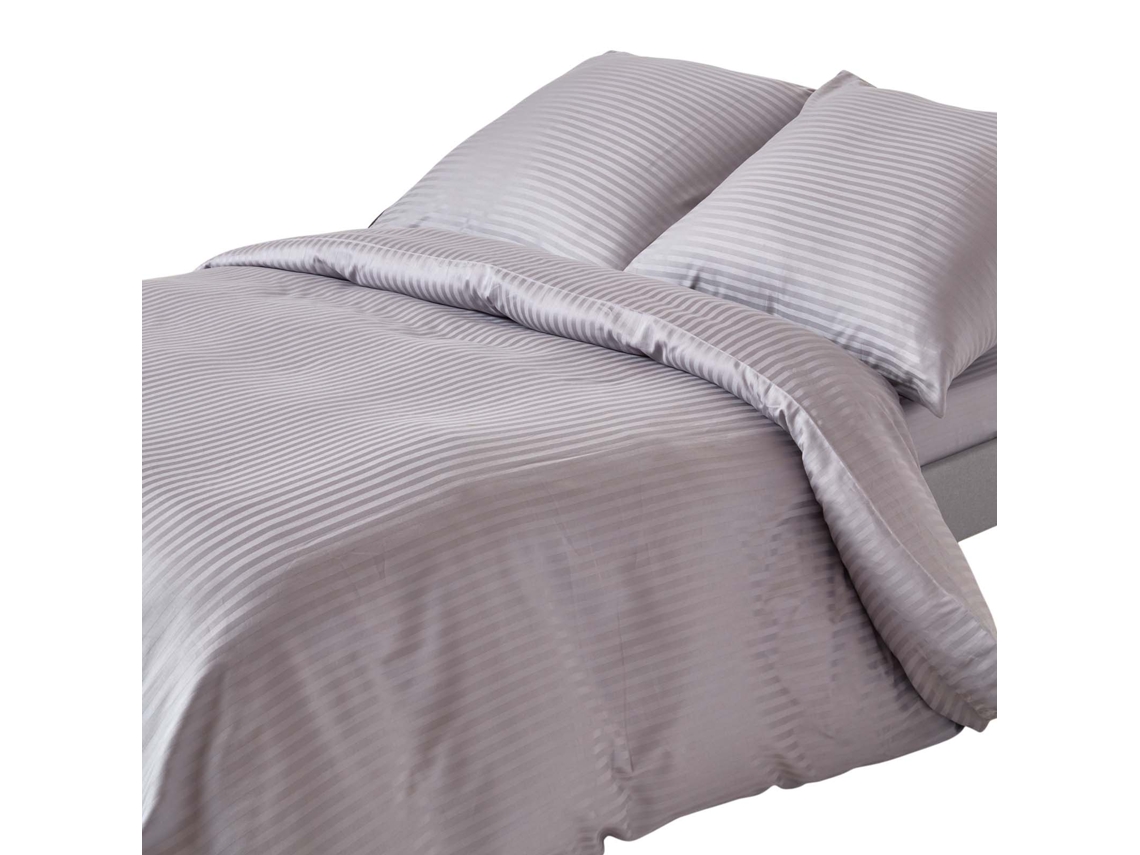 Homescapes Grey European Size Egyptian Cotton Duvet Cover Set 330 Tc, 240 X 220cm