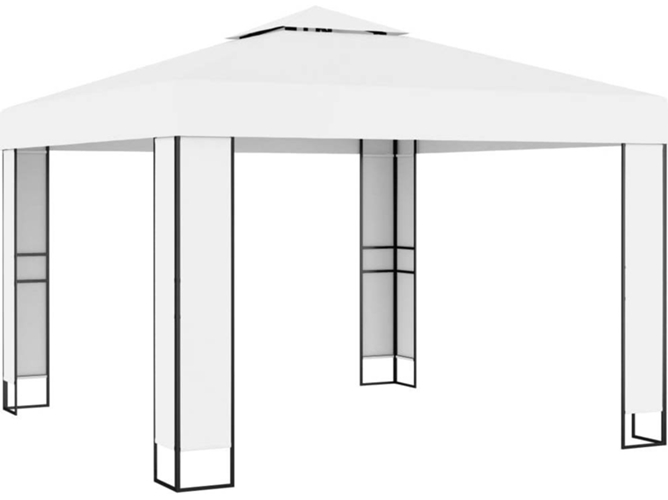Cenador con doble techo VIDAXL blanco (3x3 m)