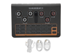 Tarjeta De Sonido Portátil Q8 Con Controlador De Audio De 16 Vías Para Teléfono, Ordenador, Pc, Micrófono Y Transmisión