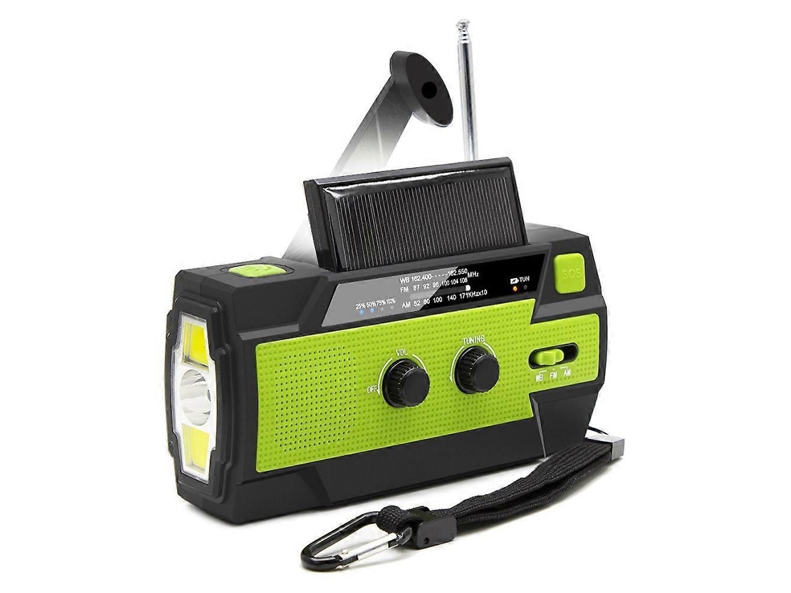 Radio GOKOCO de cuerda con manivela solar, AM/FM, pronóstico del tiempo, portátil.