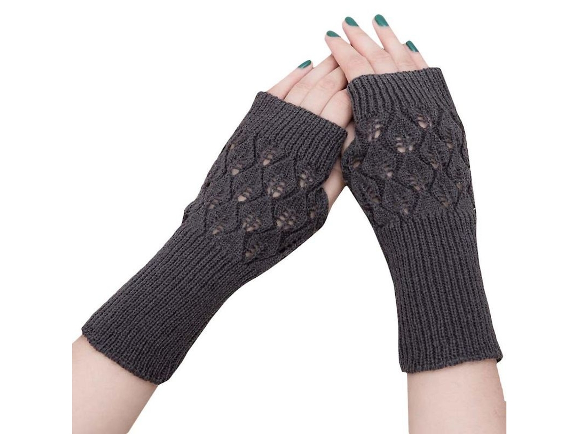 Guantes De Punto Cálidos Para Mujer, Sin Dedos Y Con Brazos Huecos.