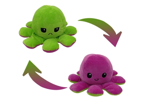 Juguete de Peluche de Felpa Suave Pulpo Para Niños, Compañero Animal, Muñeco Abatible de Doble Cara D