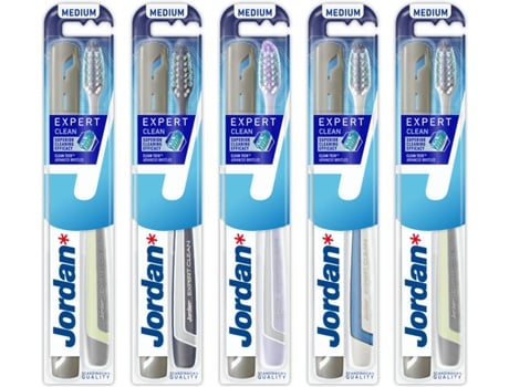 Pack de 5 Cepillos de Dientes JORDAN Expert Clean MEDIUM